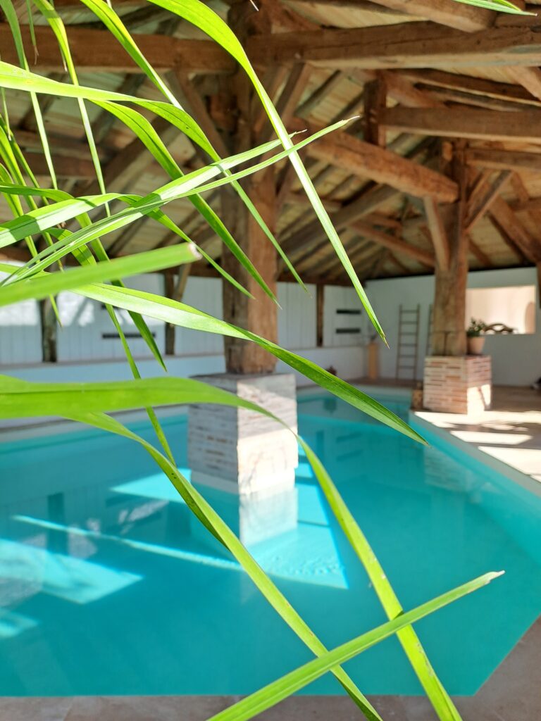 Vue de la piscine intérieure à Castet